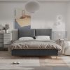 Eleganckie łóżko tapicerowane z pojemnikiem INDIA 160x200 cm – łatwe w czyszczeniu