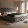 Łóżko tapicerowane Levoro 160x200 cm – z pojemnikiem, tkanina hydrofobowa