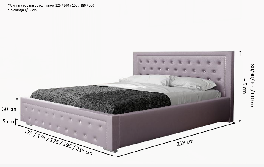 Łóżko tapicerowane Lifo z pojemnikiem szare 160x200 cm – łatwe w czyszczeniu