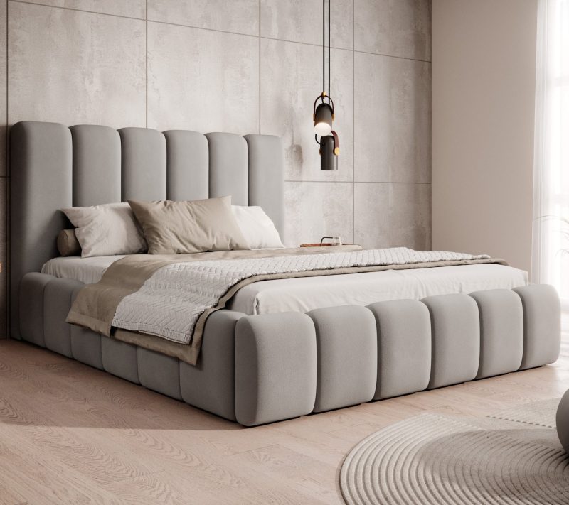 Łóżko tapicerowane z pojemnikiem Noble 160x200 cm – łatwe w czyszczeniu