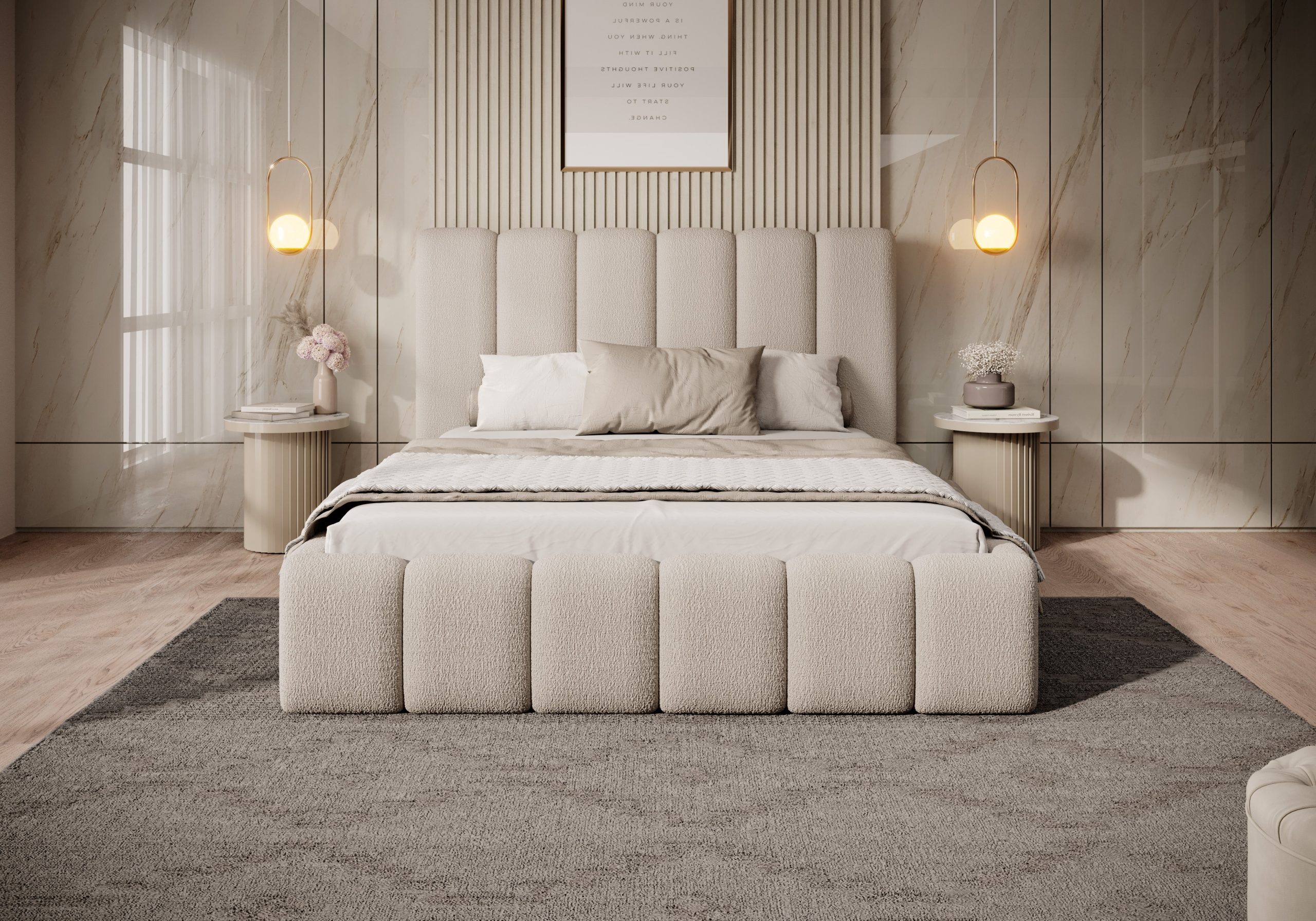 Łóżko tapicerowane z pojemnikiem Noble 160x200 cm – łatwe w czyszczeniu