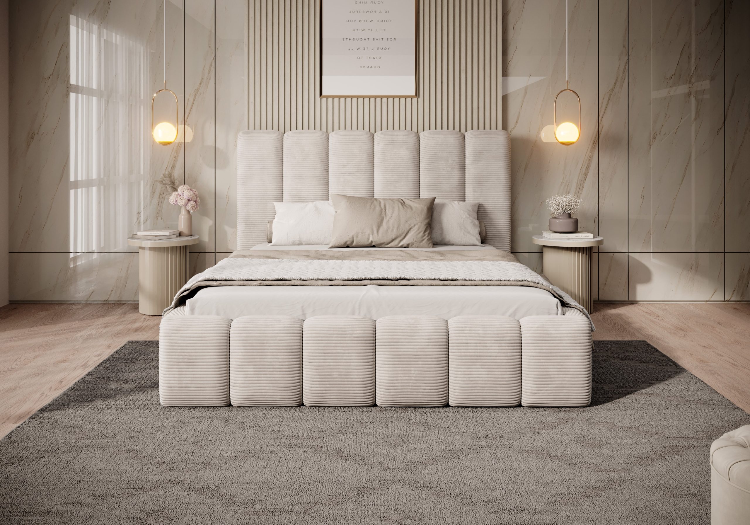Łóżko tapicerowane z pojemnikiem Noble 160x200 cm – łatwe w czyszczeniu