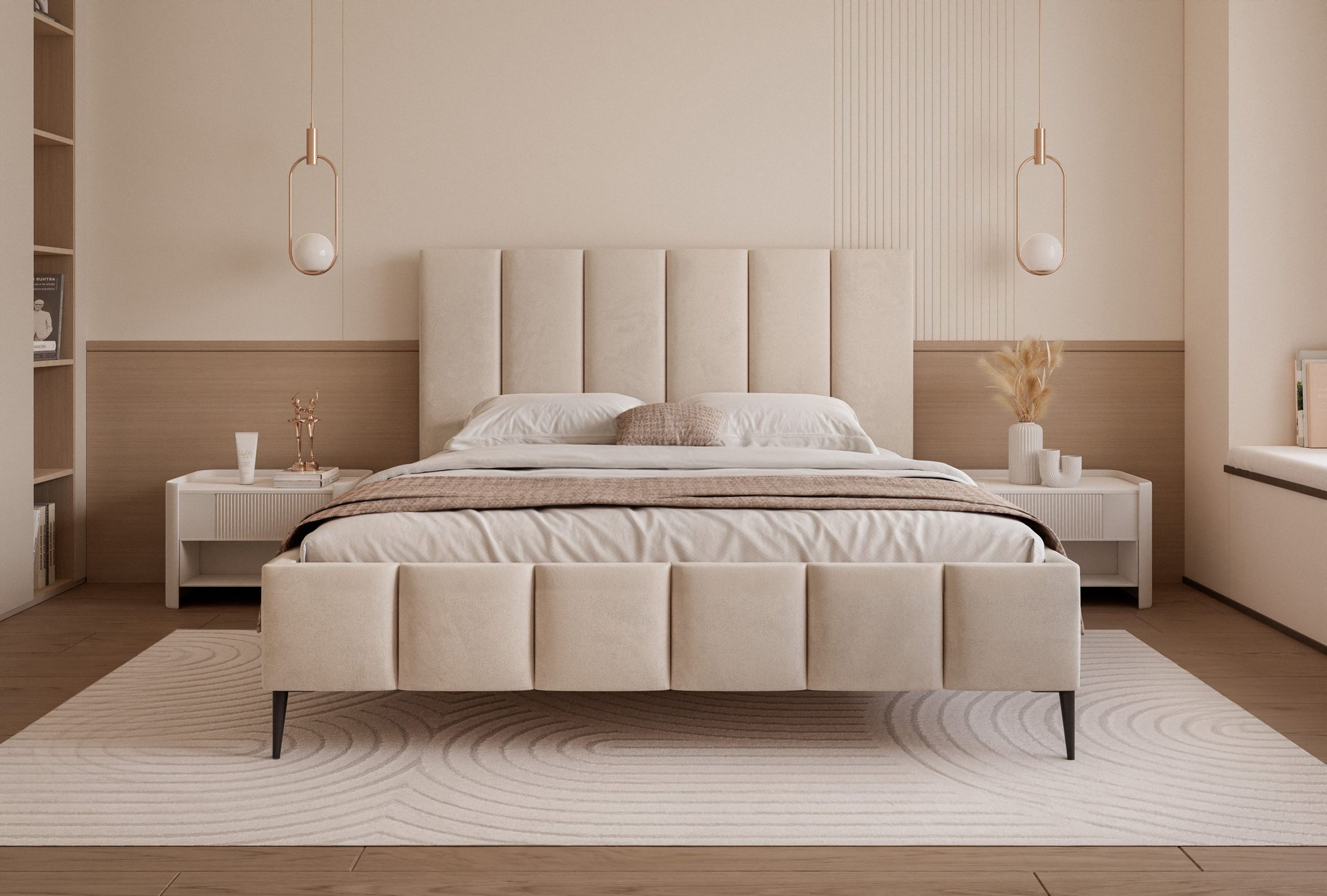 Łóżko tapicerowane Slim Armonie II 160x200 cm – z pojemnikiem i wysokimi nóżkami