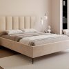 Łóżko tapicerowane Slim Calmora 2 szare 160x200 cm – na nóżkach z pojemnikiem