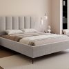 Łóżko tapicerowane Slim Calmora 2 szare 160x200 cm – na nóżkach z pojemnikiem