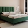 Łóżko tapicerowane Slim Calmora 2 szare 160x200 cm – na nóżkach z pojemnikiem