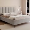 Łóżko tapicerowane Slim Calmora 2 szare 160x200 cm – na nóżkach z pojemnikiem