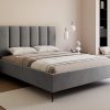 Łóżko tapicerowane Slim Calmora 2 szare 160x200 cm – na nóżkach z pojemnikiem