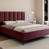 Łóżko tapicerowane Slim Calmora 2 szare 160x200 cm – na nóżkach z pojemnikiem
