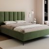 Łóżko tapicerowane Slim Calmora 2 szare 160x200 cm – na nóżkach z pojemnikiem