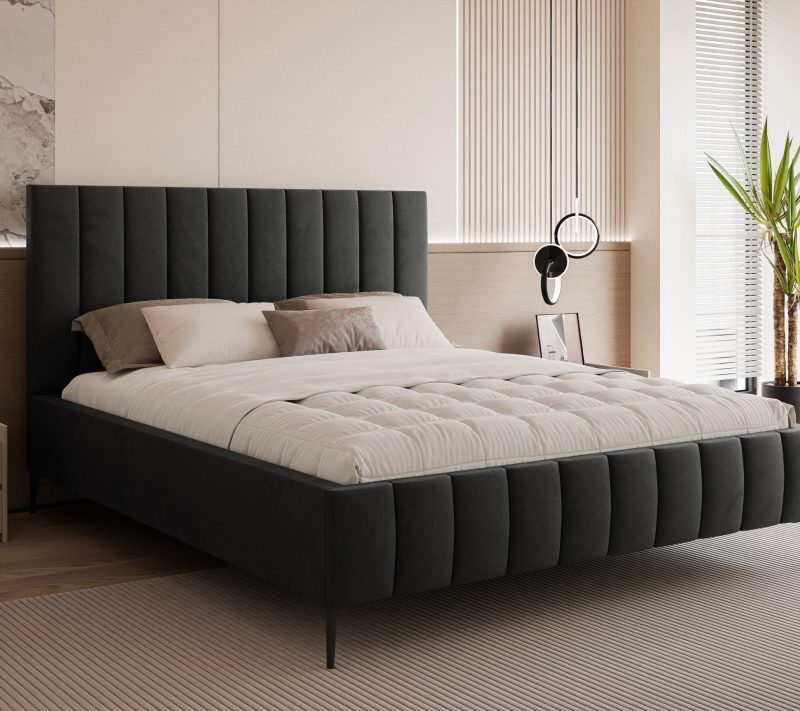 Łóżko tapicerowane slim Chicoro 2 140x200 cm – z pojemnikiem, na nóżkach