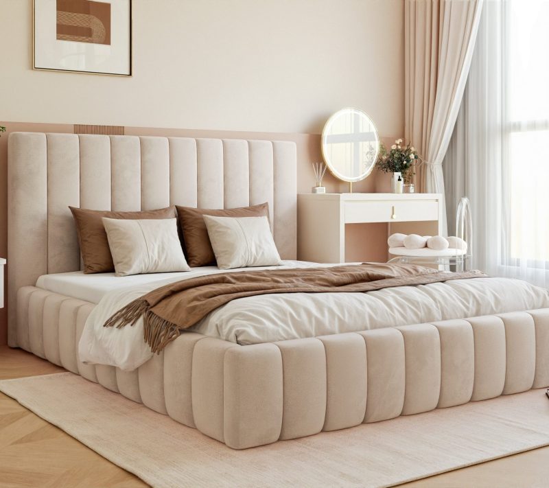 Łóżko tapicerowane Slim Esterio 160x200 cm – oszczędność miejsca