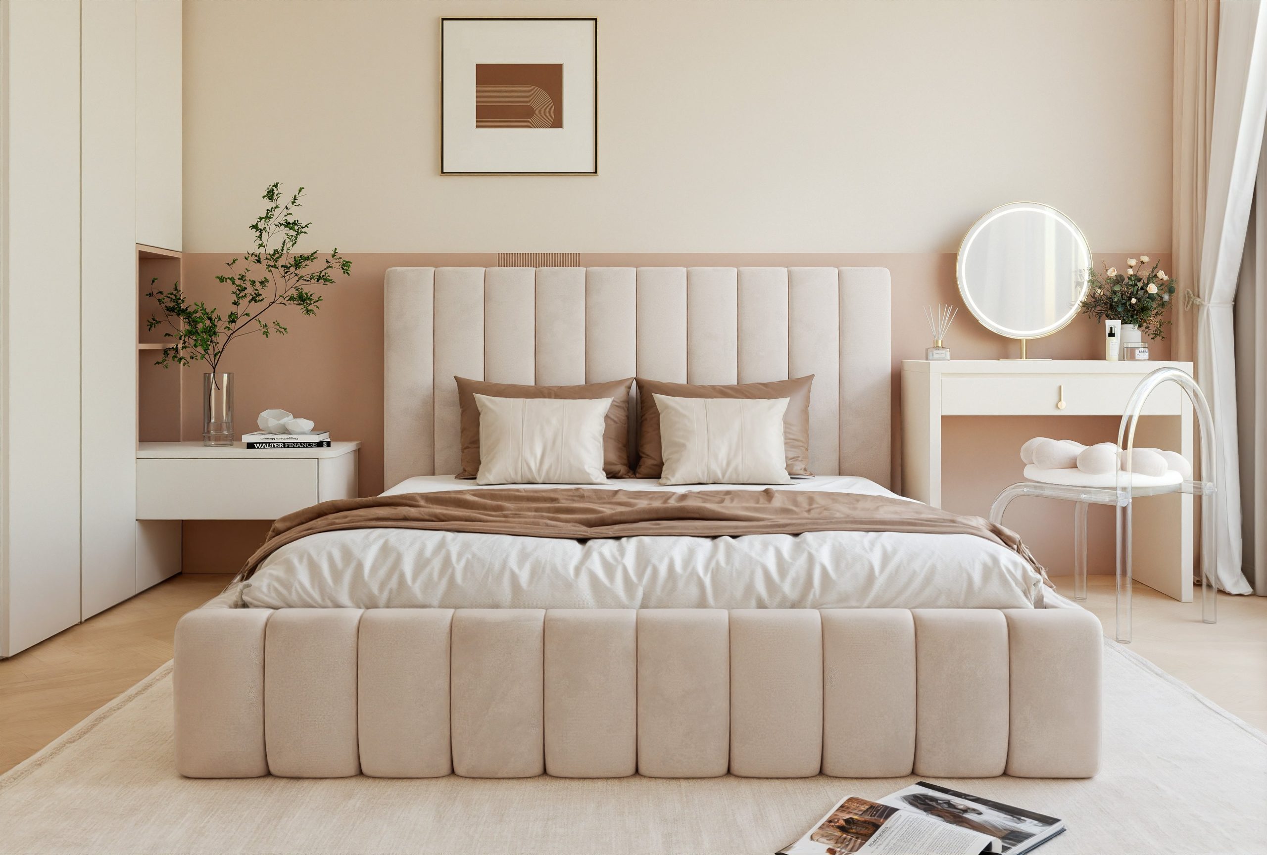 Łóżko tapicerowane Slim Esterio 160x200 cm – oszczędność miejsca