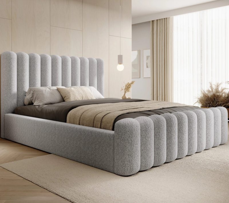 Łóżko tapicerowane Slim Lunaro z pojemnikiem 160x200 cm – tkanina plamoodporna