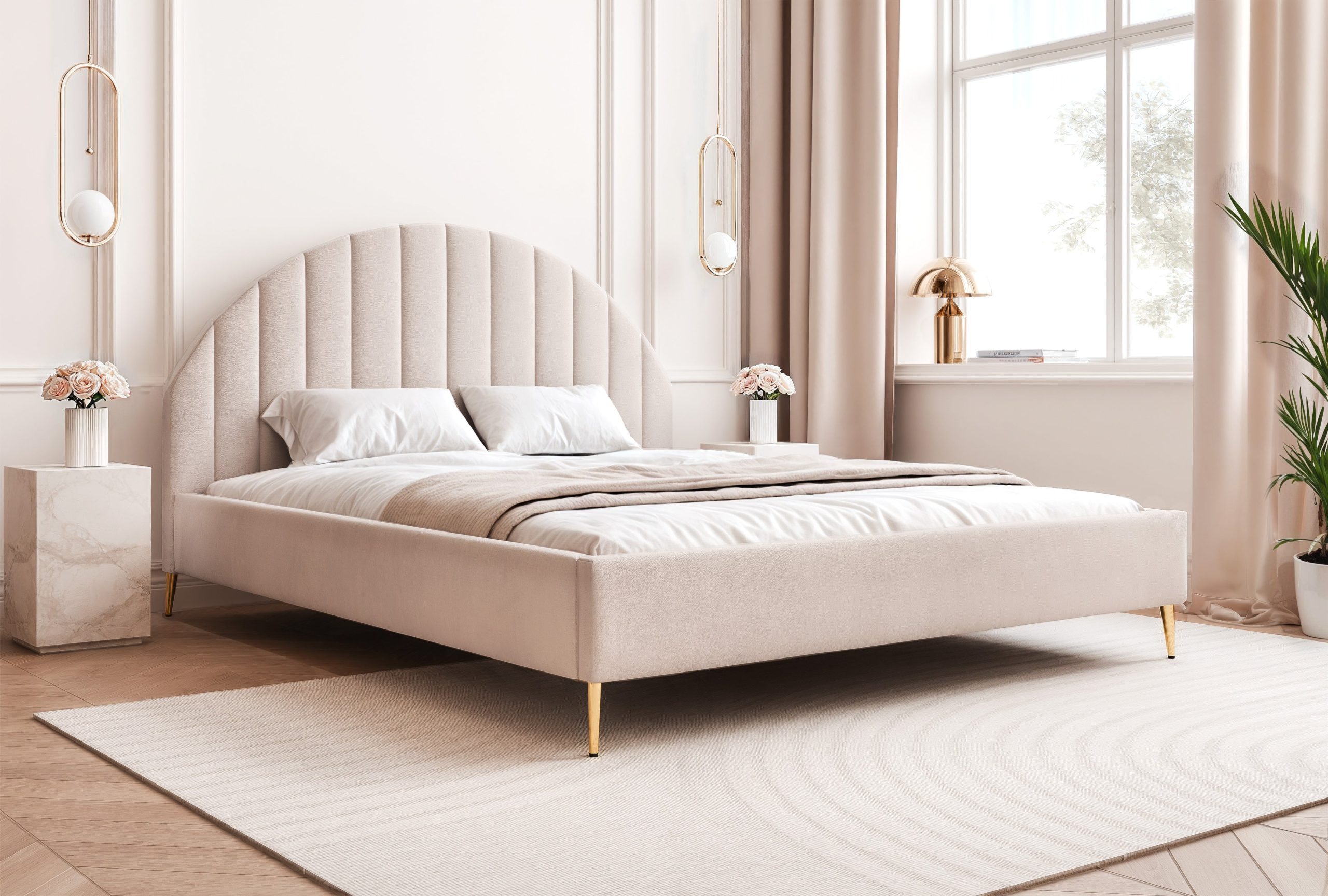 Łóżko tapicerowane Slim Queenza II 160x200 cm – z pojemnikiem na pościel