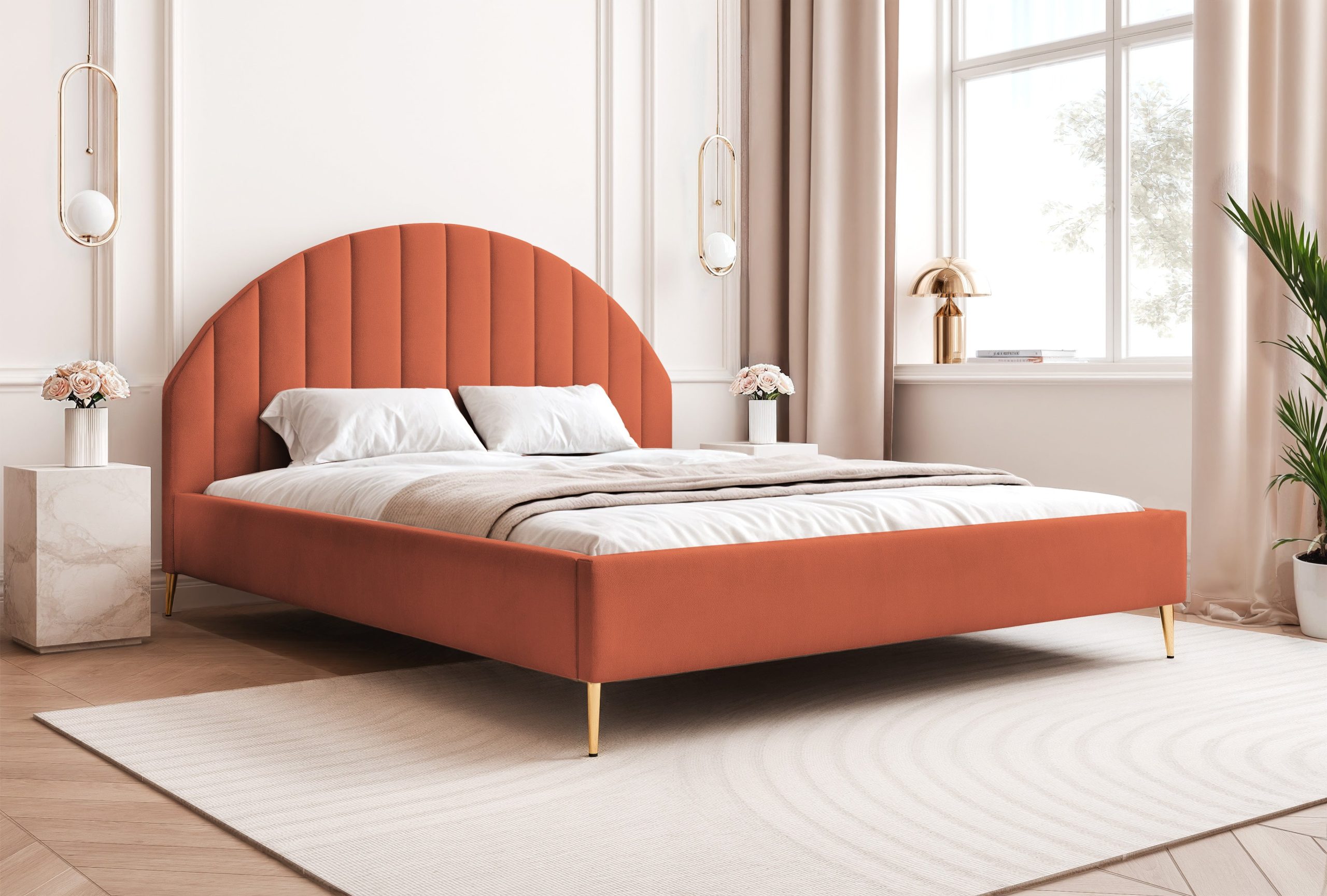 Łóżko tapicerowane Slim Queenza II 160x200 cm – z pojemnikiem na pościel