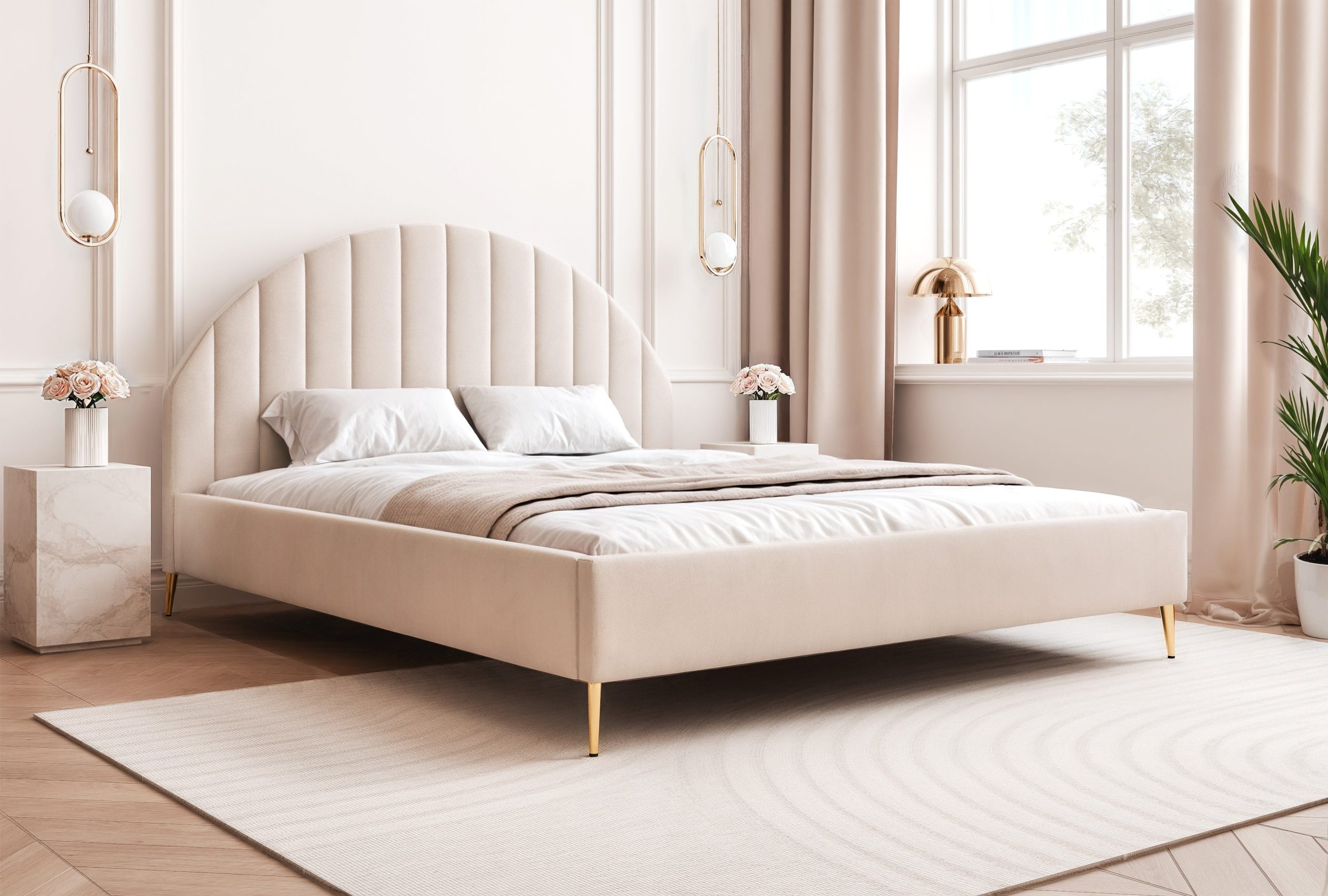 Łóżko tapicerowane Slim Queenza II 160x200 cm – z pojemnikiem na pościel
