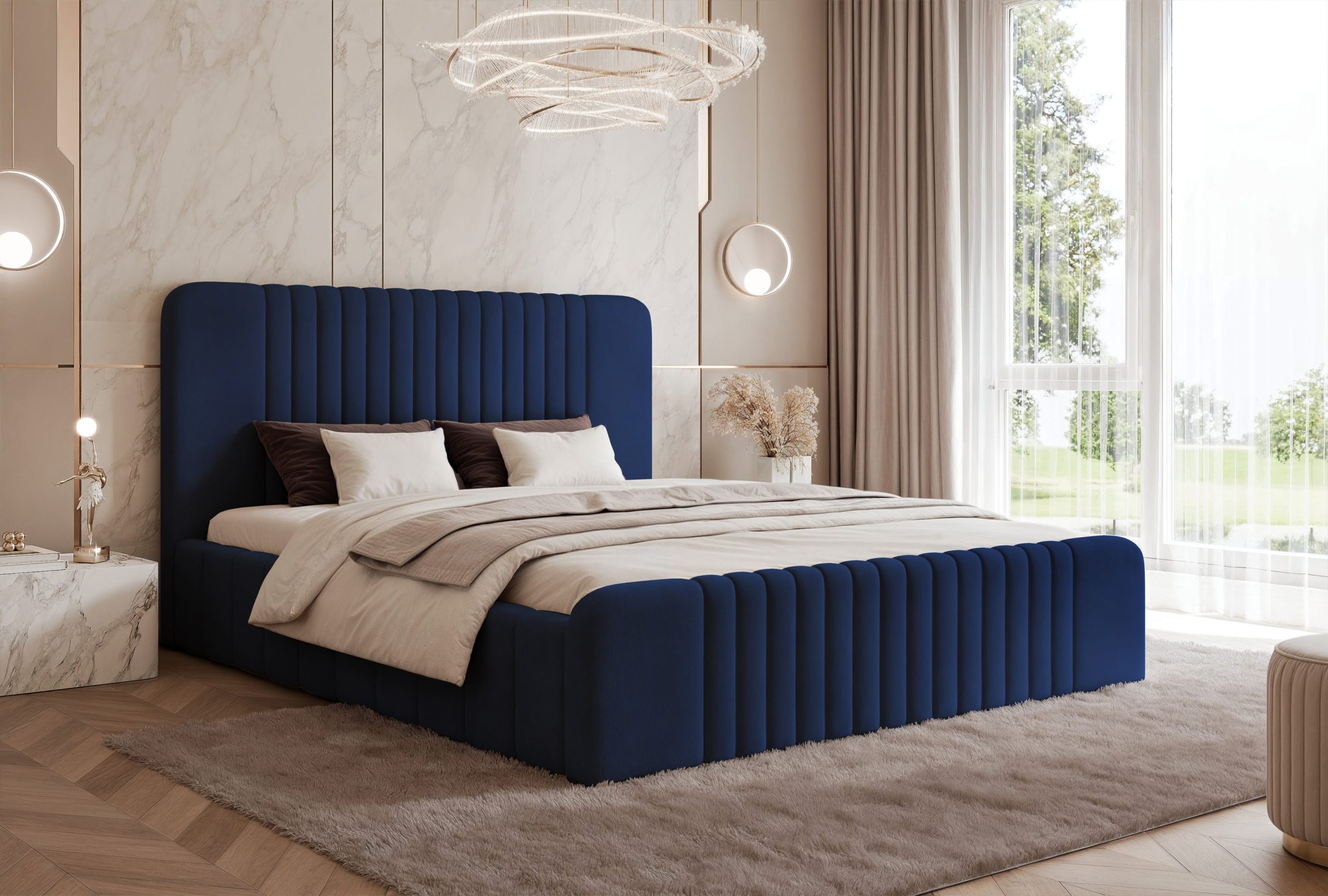 Łóżko tapicerowane Slim Quintia 160x200 cm – z pojemnikiem, do małej sypialni