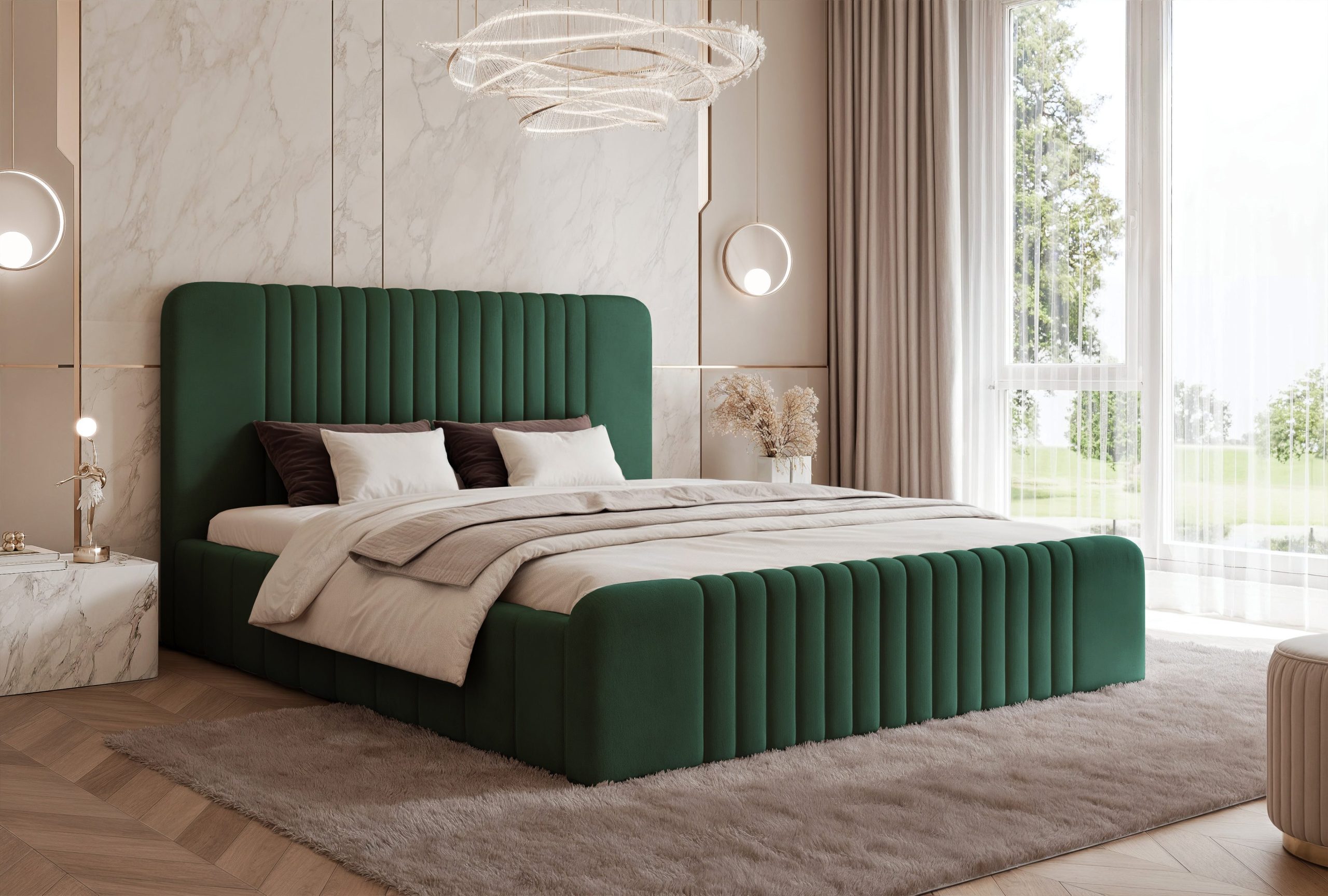 Łóżko tapicerowane Slim Quintia 160x200 cm – z pojemnikiem, do małej sypialni