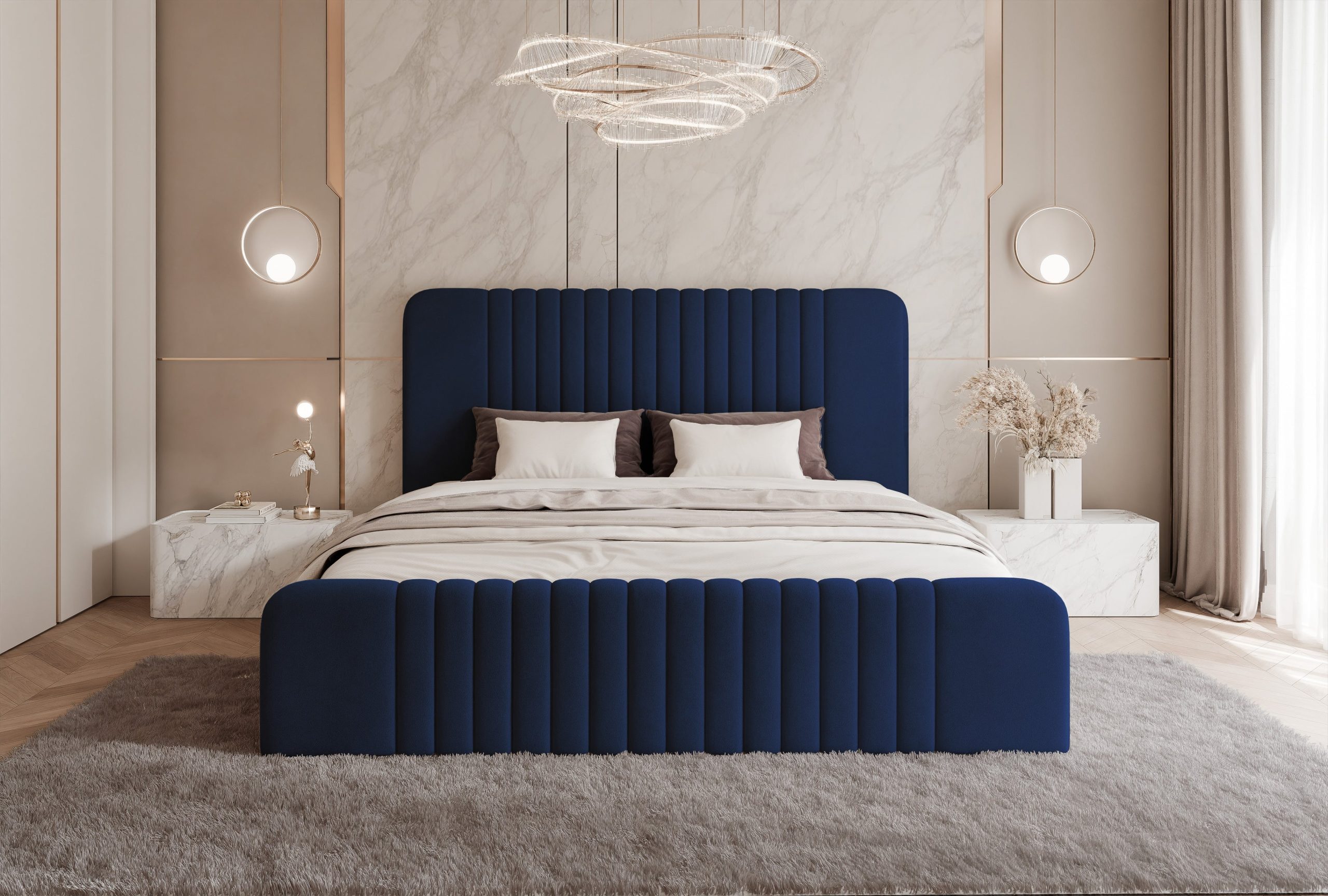 Łóżko tapicerowane Slim Quintia 160x200 cm – z pojemnikiem, do małej sypialni