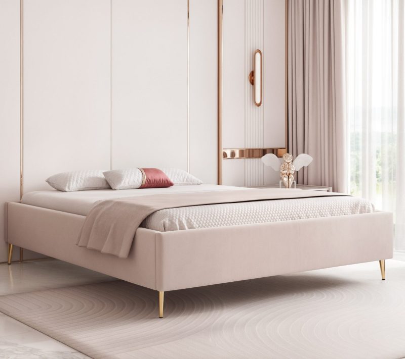 Łóżko tapicerowane Savoia II Slim 160x200 cm – z pojemnikiem na pościel