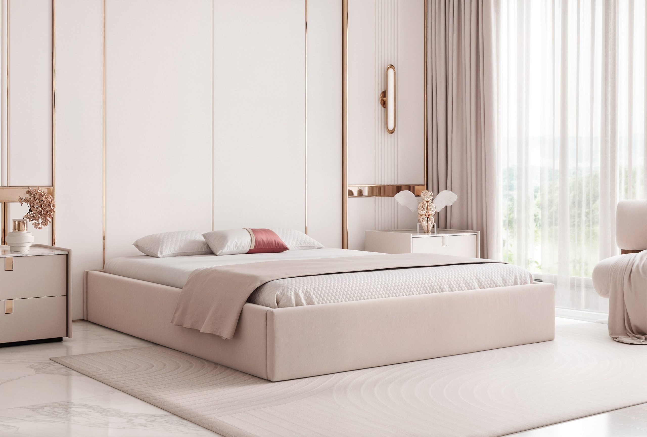 Łóżko tapicerowane Savoia II Slim 160x200 cm – z pojemnikiem na pościel