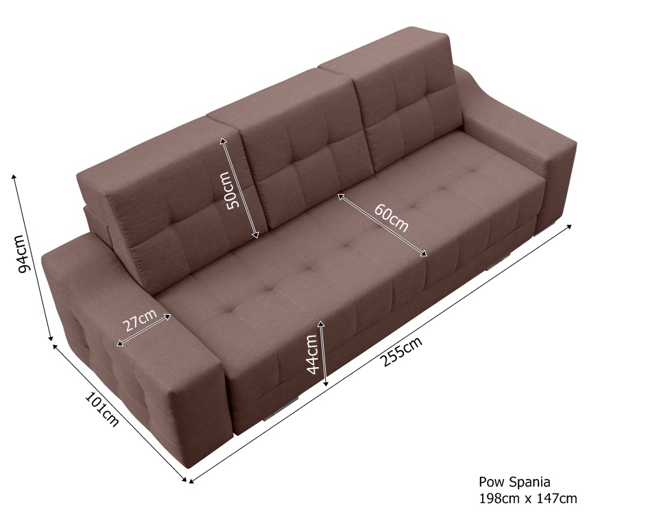 Sofa tapicerowana rozkładana Dovina