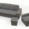 Sofa tapicerowana rozkładana z lamówkami 251 cm Manta A