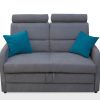 Sofa tradycyjna tapicerowana rozkładana z zagłówkami Koren
