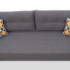 Sofa tapicerowana skandynawska Sedora z funkcją spania do zestawu z pufą