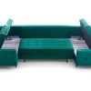 Narożnik Tapicerowany z Funkcją Spania Cushy Grand na Nóżkach - Duża Kanapa do Salonu Glamour
