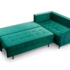 Narożnik Tapicerowany z Funkcją Spania na Nogach Bellio - Elegancka Kanapa dla Rodziny z Akcentami Glamour