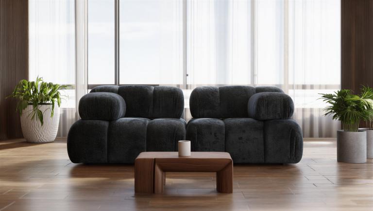 Sofa Modułowa Tapicerowana Defia SL+SP - Nowoczesna Kompaktowa Kanapa do Salonu