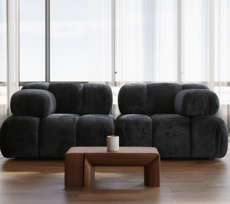Sofa Modułowa Tapicerowana Defia SL+SP - Nowoczesna Kompaktowa Kanapa do Salonu