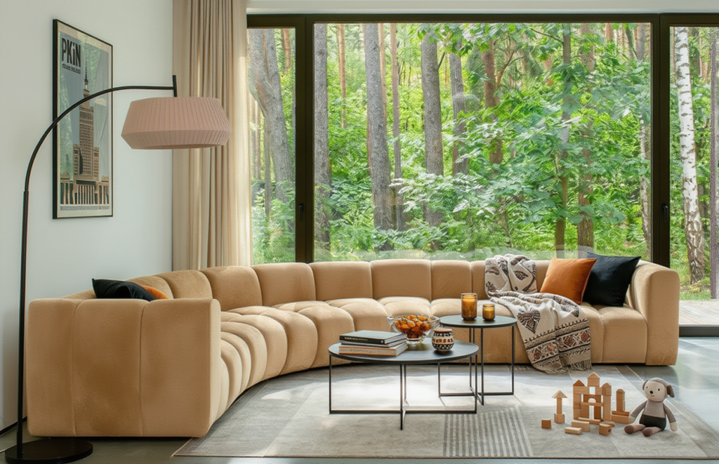 Narożnik Modułowy Tapicerowany Real SL+R+R+SP - Duża Sofa Rogowa do Salonu