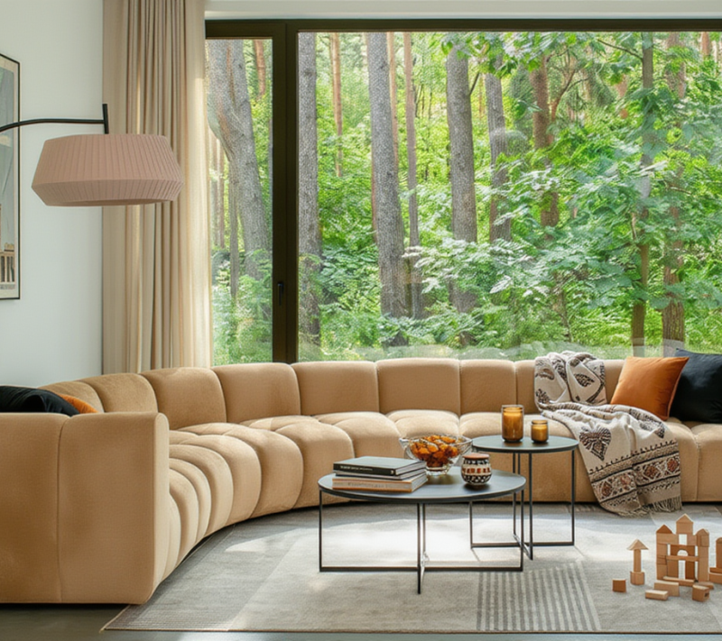 Narożnik Modułowy Tapicerowany Real SL+R+R+SP - Duża Sofa Rogowa do Salonu