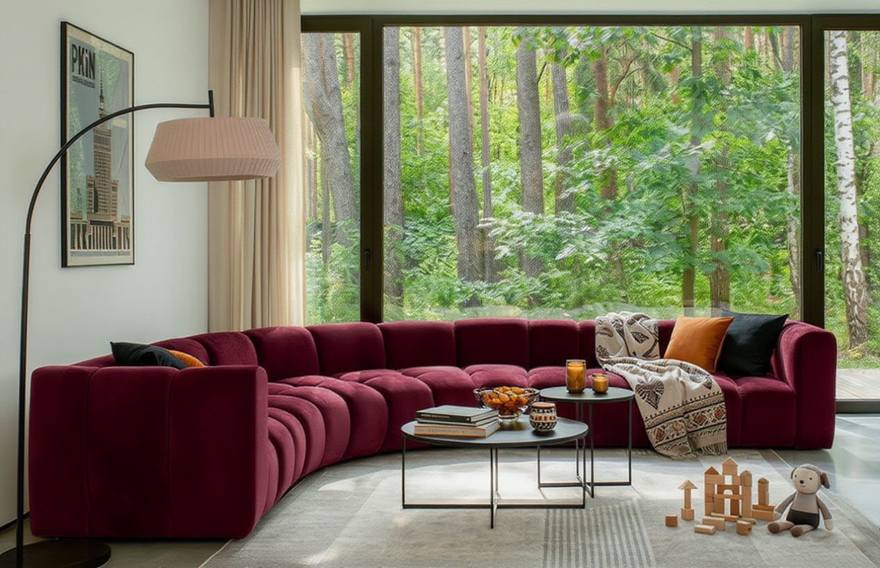 Narożnik Modułowy Tapicerowany Real SL+R+R+SP - Duża Sofa Rogowa do Salonu