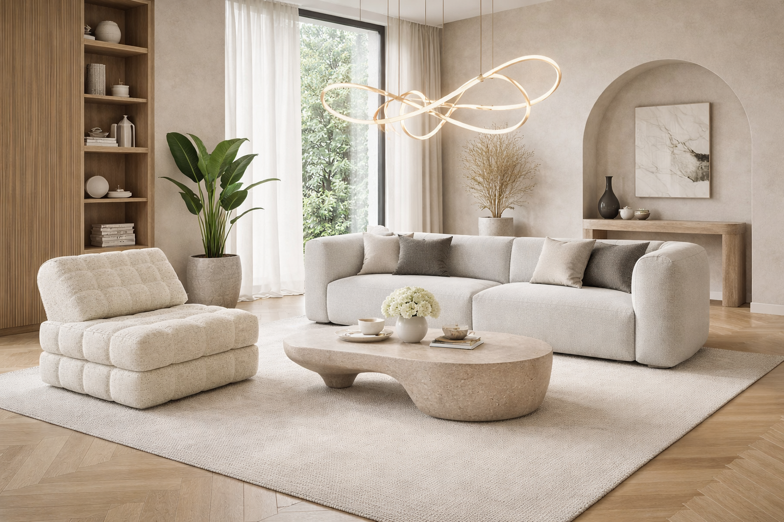 Wygodna Sofa Modułowa Tapicerowana Dalia bez funkcji spania - Modernistyczna Kanapa do Salonu