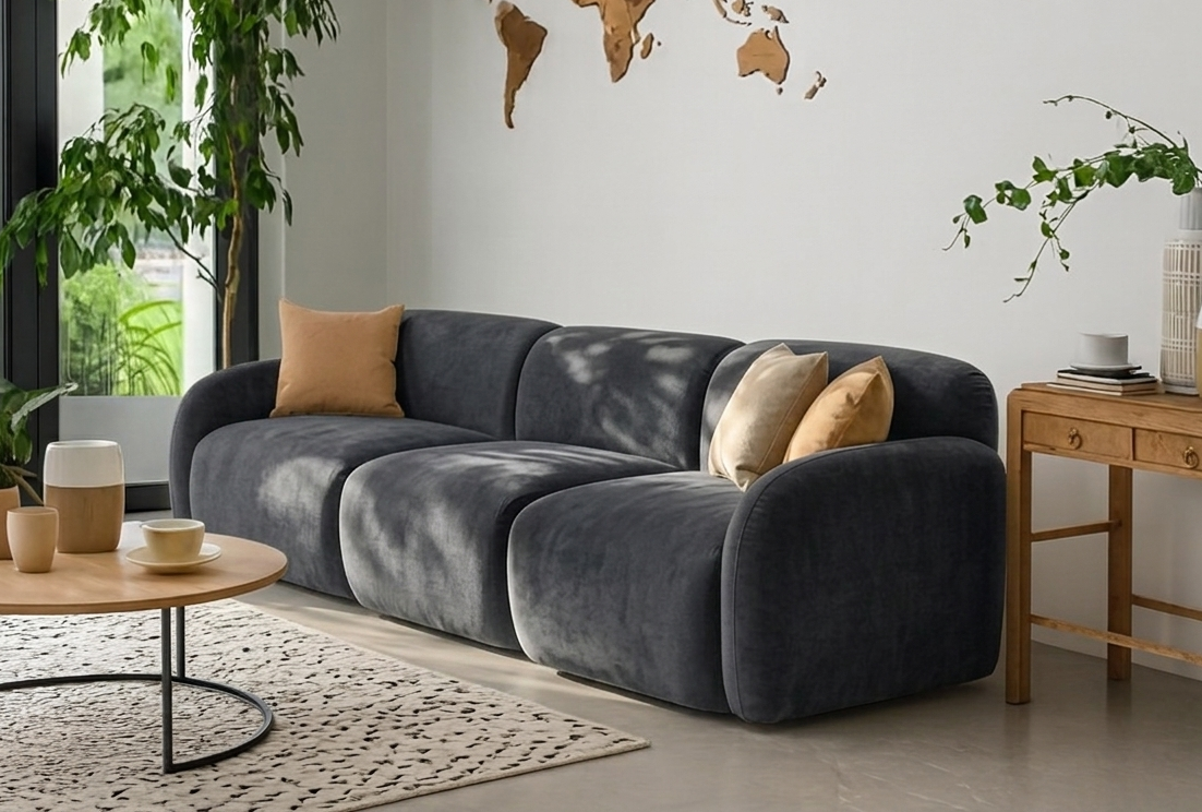Sofa Modułowa Tapicerowana Mobi SL+S+SP bez funkcji spania - Nowoczesna Kanapa do Salonu
