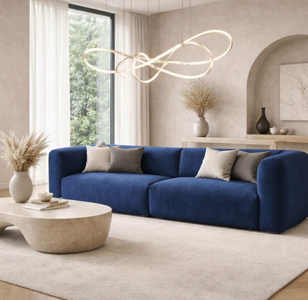 Wygodna Sofa Modułowa Tapicerowana Dalia bez funkcji spania - Modernistyczna Kanapa do Salonu
