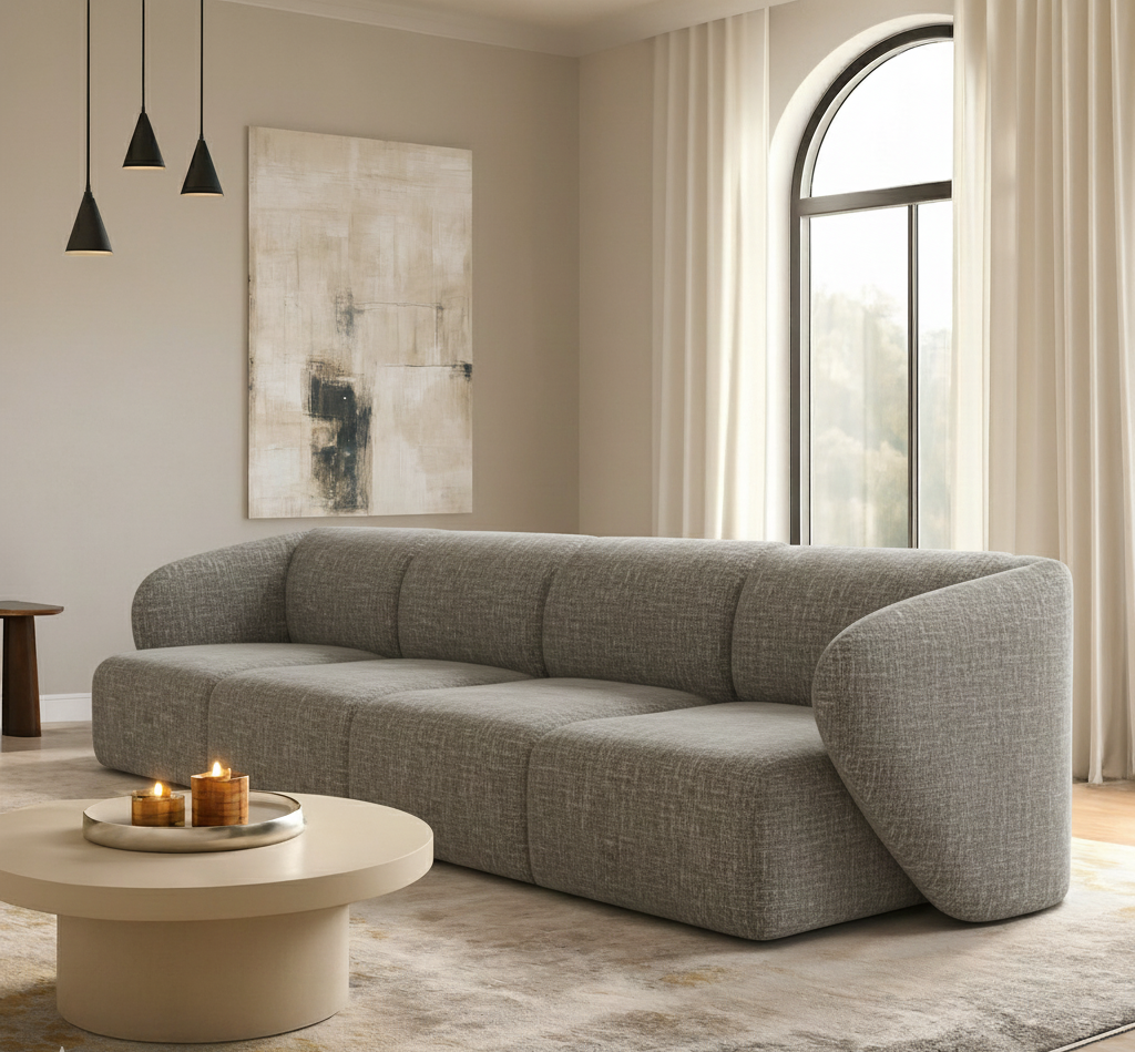 Sofa Modułowa Tapicerowana Verna SL+S+S+SP bez funkcji spania - Nowoczesna Duża Kanapa do Salonu
