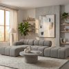 Narożnik Modułowy Tapicerowany Balia SZL+S+S - Duża Sofa Bubbly z Szezlongiem