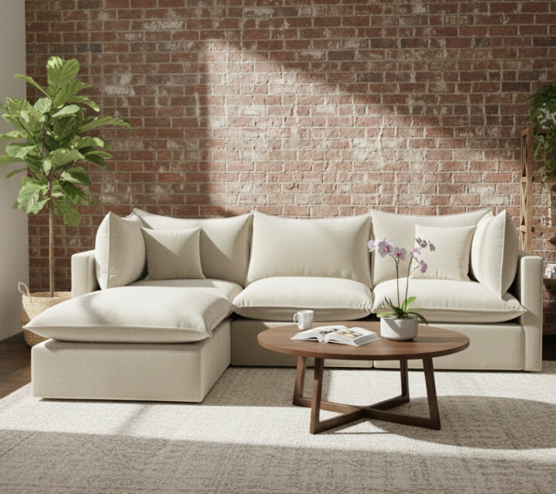 Narożnik Modułowy Tapicerowany Nuell P+R+S+R bez funkcji spania - Nowoczesna Sofa do Salonu