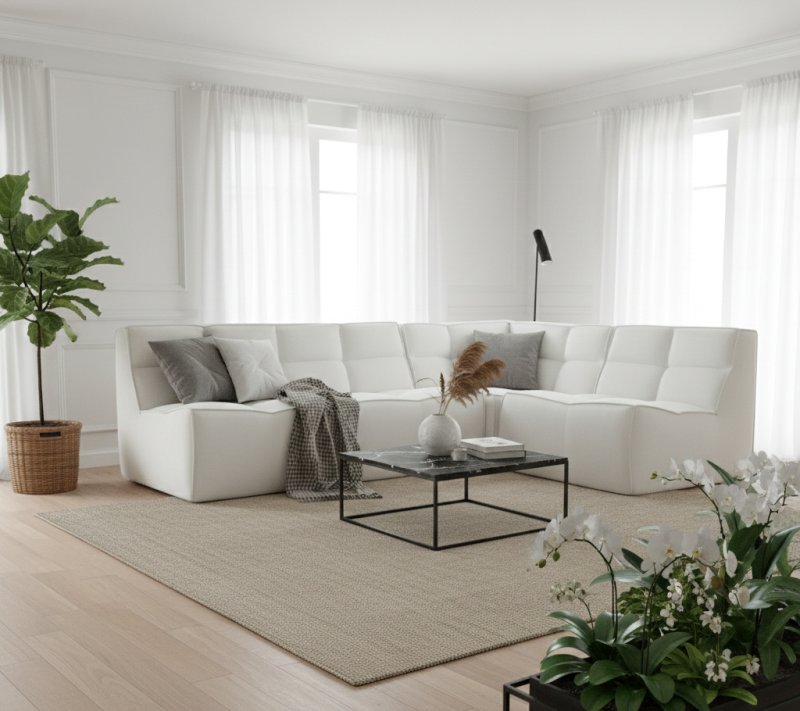 Narożnik Modułowy Tapicerowany Sorin FOTEL, RÓG, SOFA bez funkcji spania - Nowoczesna Sofa do Salonu