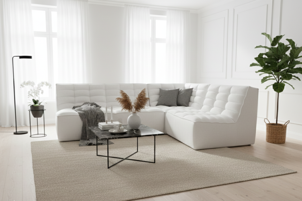 Narożnik Modułowy Tapicerowany Sento FOTEL, RÓG, SOFA bez funkcji spania - Nowoczesny Styl do Salonu