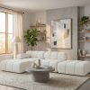Narożnik Modułowy Tapicerowany Balia SZL+S+P- Nowoczesna Sofa z Szezlongiem i Pufą