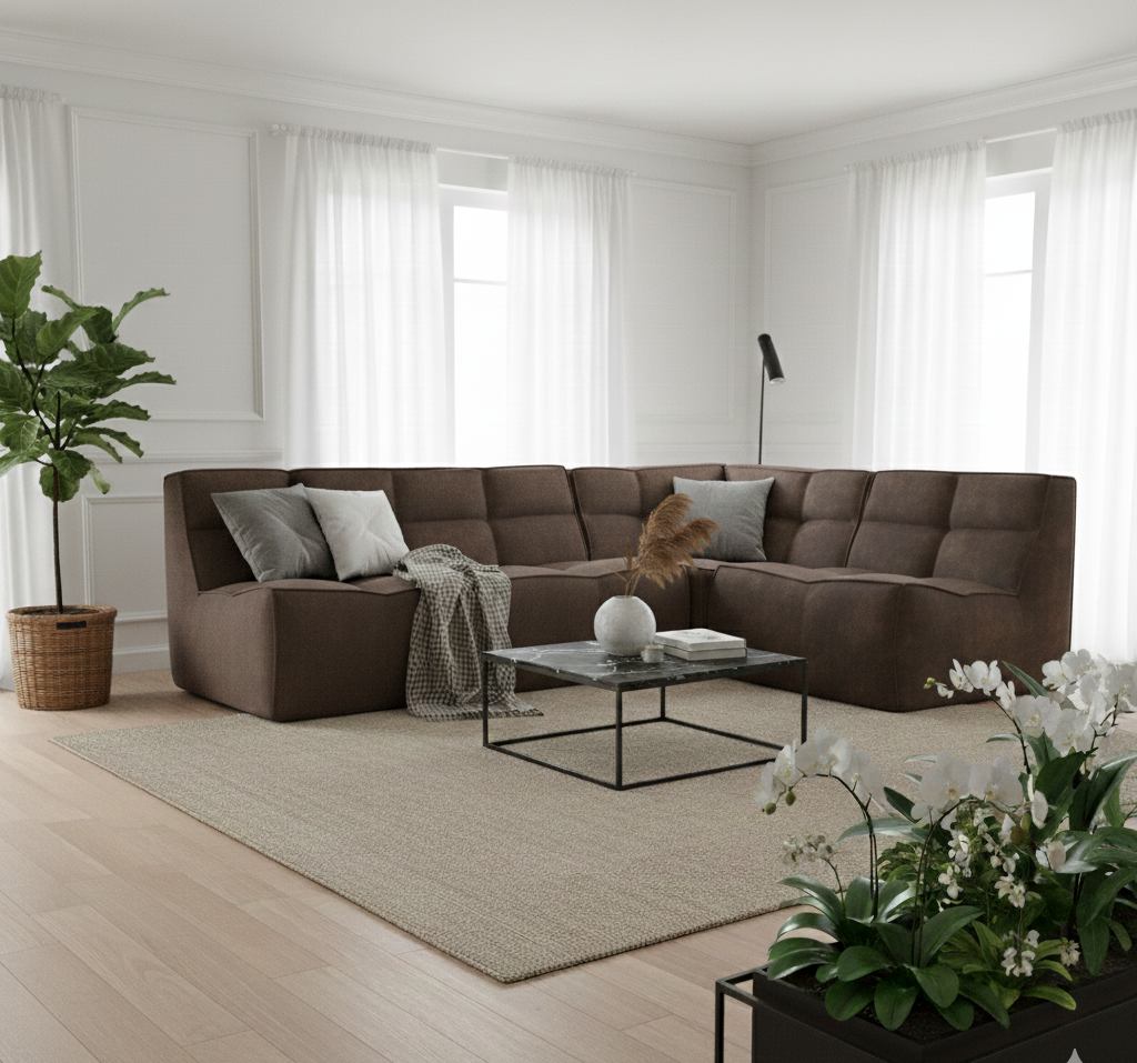 Narożnik Modułowy Tapicerowany Sorin FOTEL, RÓG, SOFA bez funkcji spania - Nowoczesna Sofa do Salonu