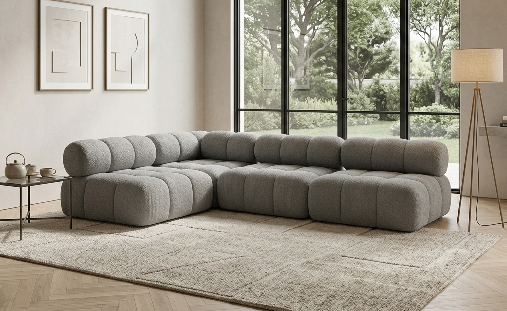 Narożnik Modułowy Tapicerowany Balia S+R+S+S - Duża Sofa Rogowa Bubbly