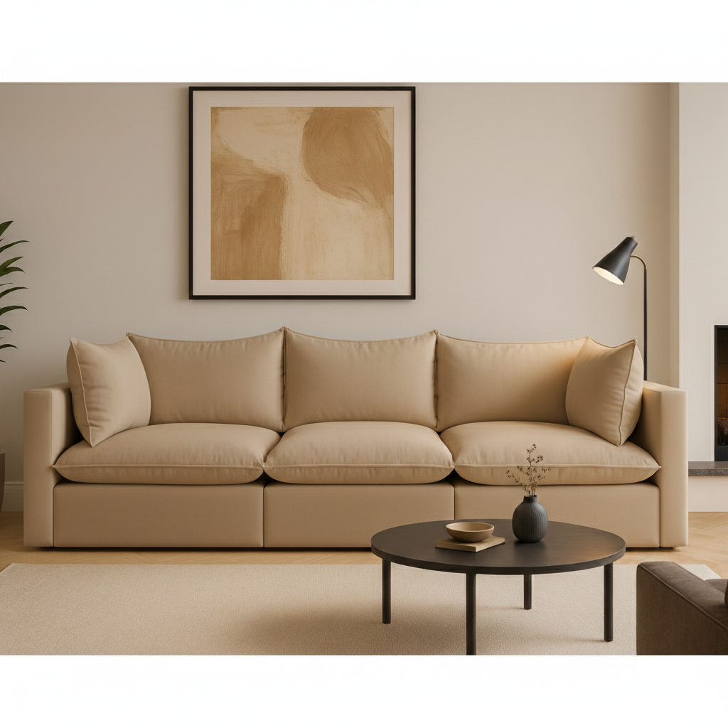Sofa Modułowa Tapicerowana Nuell R+S+R bez funkcji spania - Nowoczesna Kanapa do Pokoju