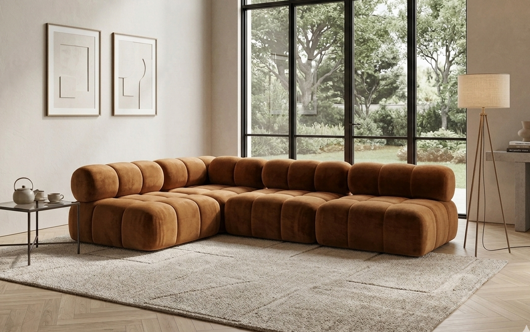 Narożnik Modułowy Tapicerowany Balia S+R+S+S - Duża Sofa Rogowa Bubbly